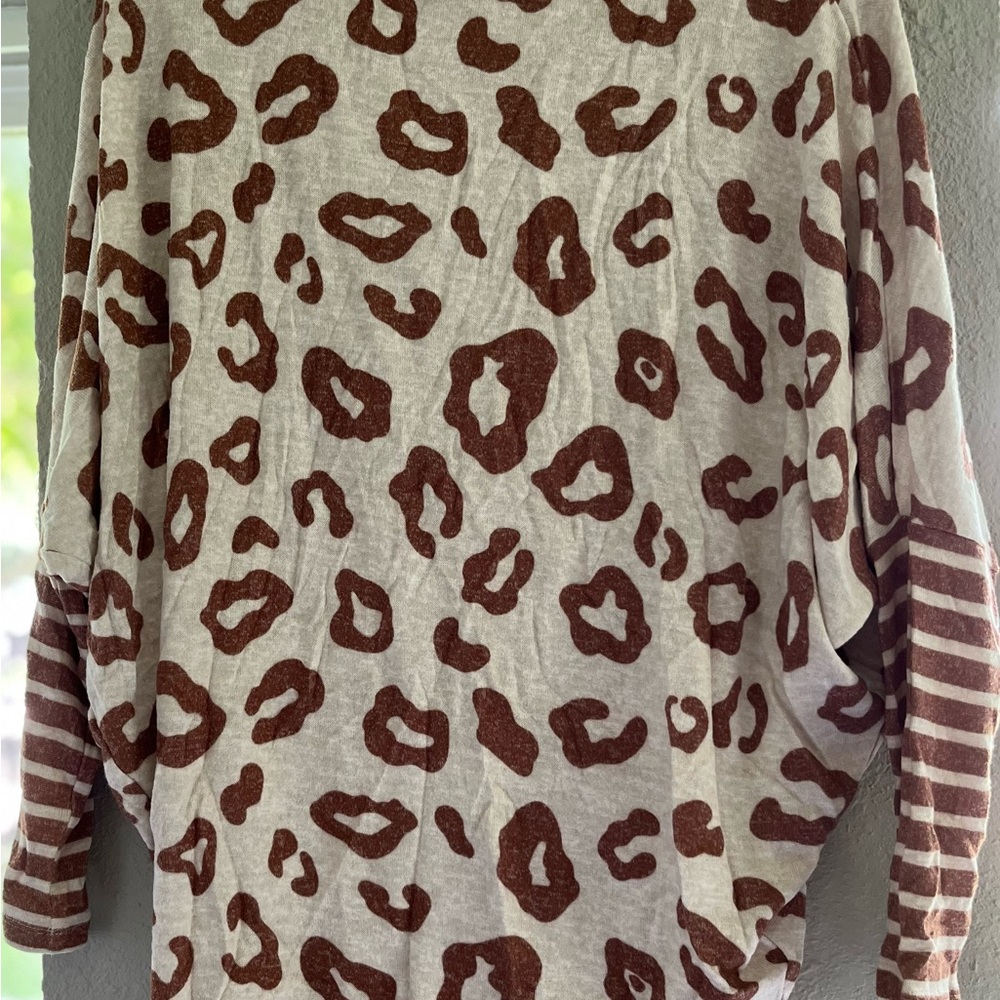 Maurices Brown and Cream Shrug with Mixed Patterns